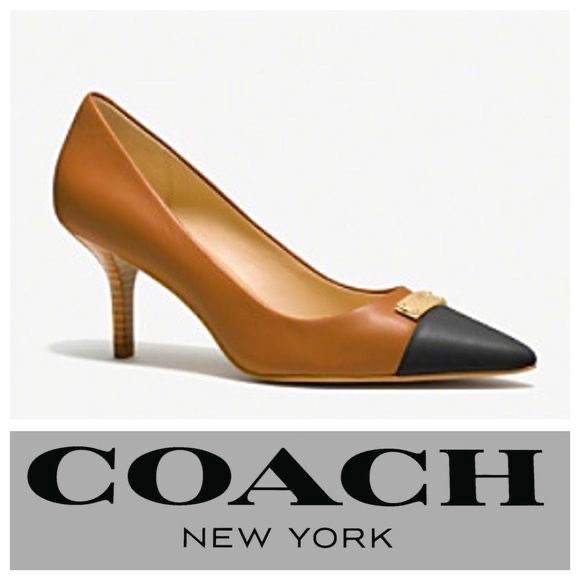 Coach Shoes Coach Zan Saddleblack Leather Pumps Size 9 Poshmark